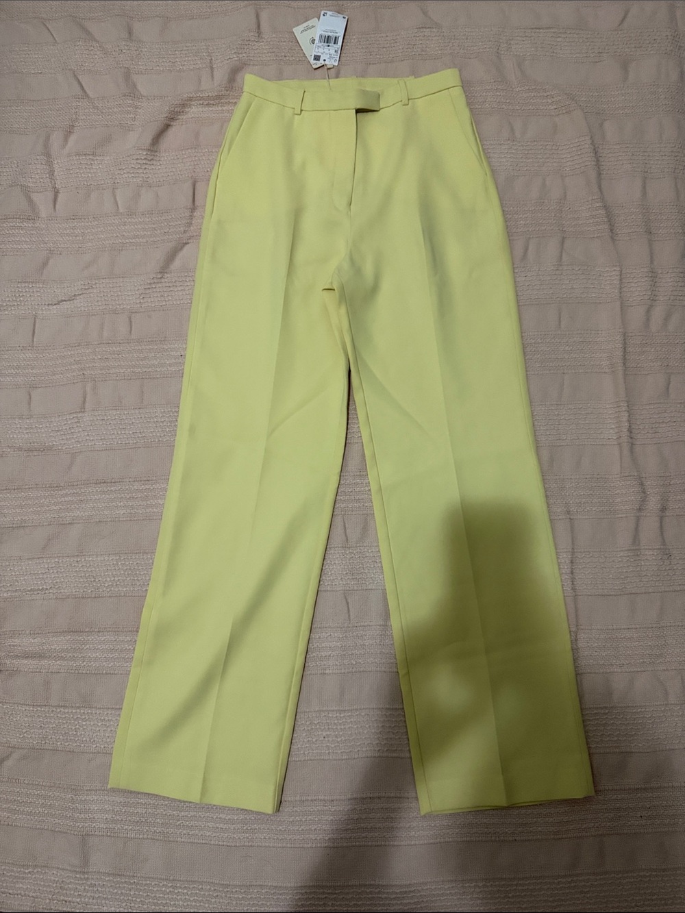 Mango Women's Straight-Leg Trousers in Light Yellow